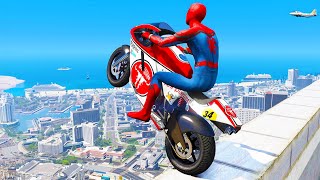 GTA 5 Spiderman Epic Car, Bike Jumps #2 Spider-Man Stunts Compilation