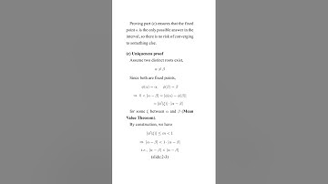 Fixed-Point Iteration Proof (3): Uniqueness of Fixed-Point
