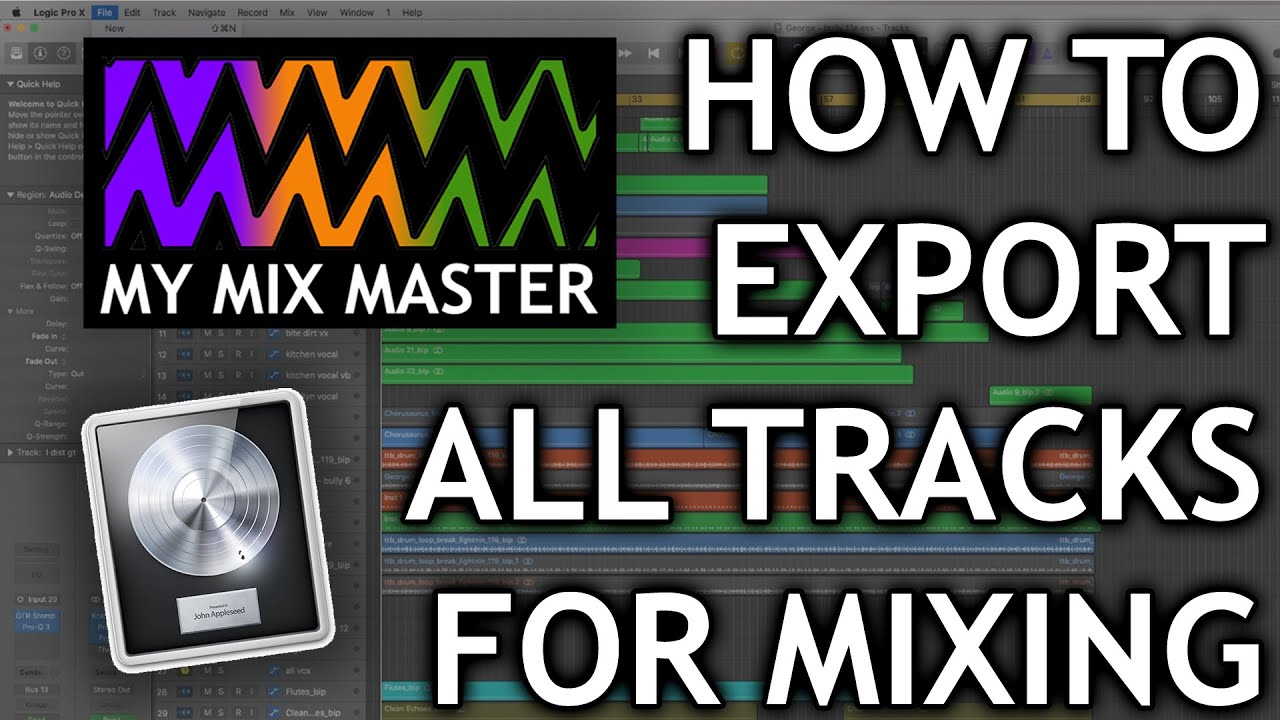 Export stems from Logic X - How to export all tracks for mixing - YouTube