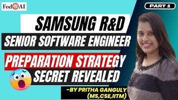 Interview Experience & Placement Strategy Samsung R&D | Pritha | IIT Madras | Part 1 | #fodo #ai