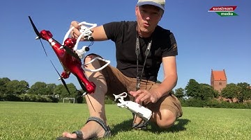 Syma X8HG First flight with gimbal and GoPro and Crash
