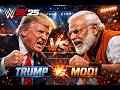 NO MERCY 💀 Trump vs Modi EPIC BATTLE | WWE 2K25 LIVE #shortsfeed #shortslive #trending #shorts