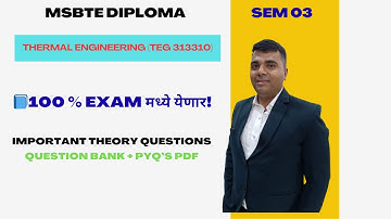 Thermal Engineering (TEG 313310) Important Questions | MSBTE Mechanical Sem 03.