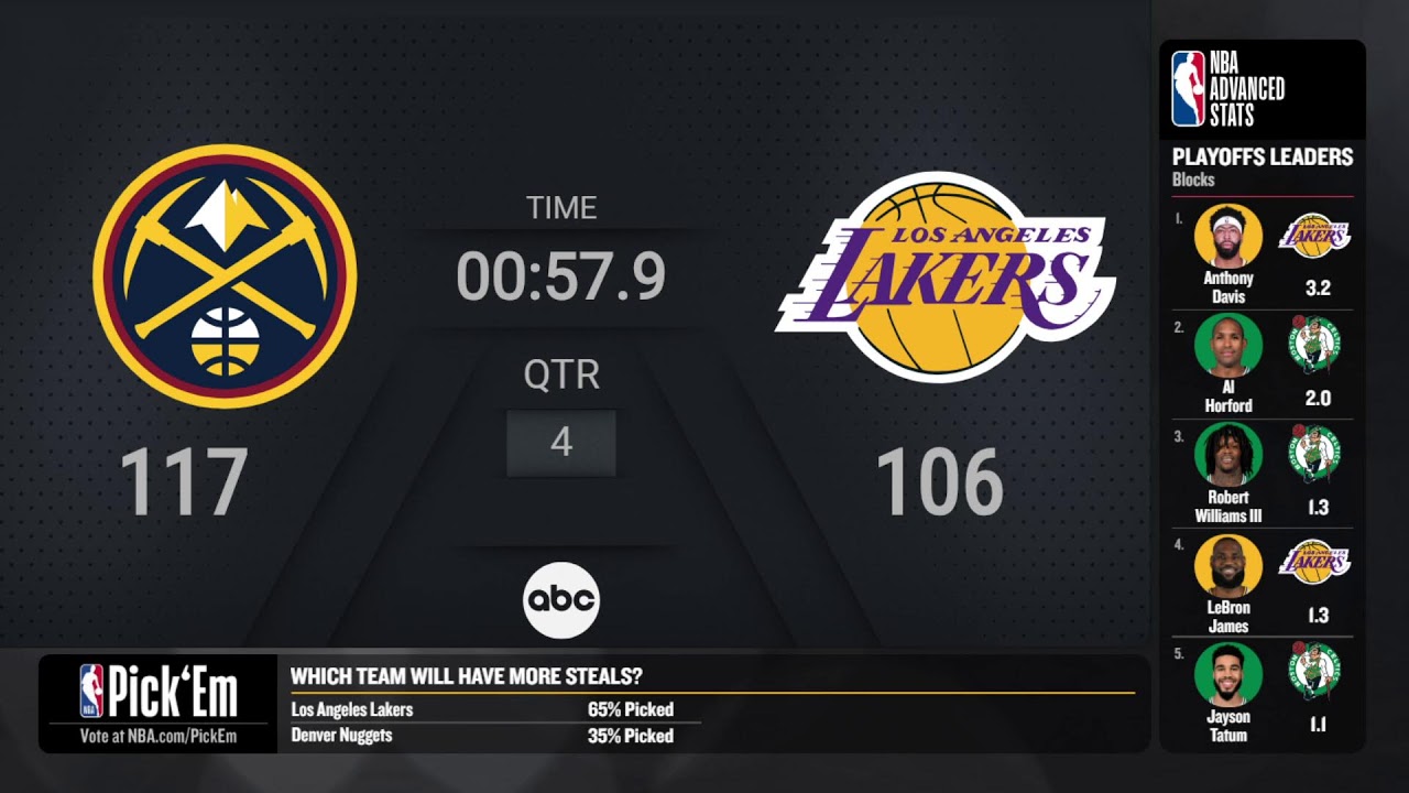 Nuggets Lakers Game 3 Conference Finals Live Scoreboard #NBAPlayoffs Presented by Google Pixel