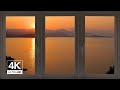 4K island sea during sunset window view - Relaxing, Calming, Ambience, white noise (ASMR)