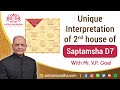 Unique Interpretation of 2nd house of Saptamsha D7 | profession of your child | dynasty through d7