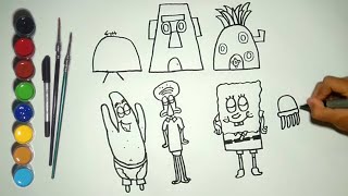 Download Mp3 Gambar magic menggambar dan mewarnai Spongebob Squidward dan Patrick