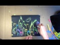 City and Mountain Skyline Using Chalk