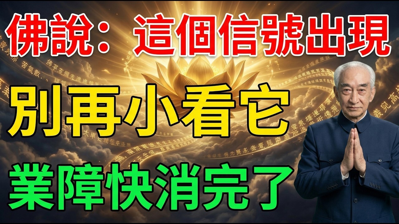 南懷瑾：當你出現這1種徵兆，恭喜你！不是運氣變好，而是業障正在悄悄消退！很多人到老才明白：真正的福報，原來是這樣開始回來的 #佛教 #佛學智慧 #南懷瑾 #因果 #業障 #修行 #禪修 #人生智慧