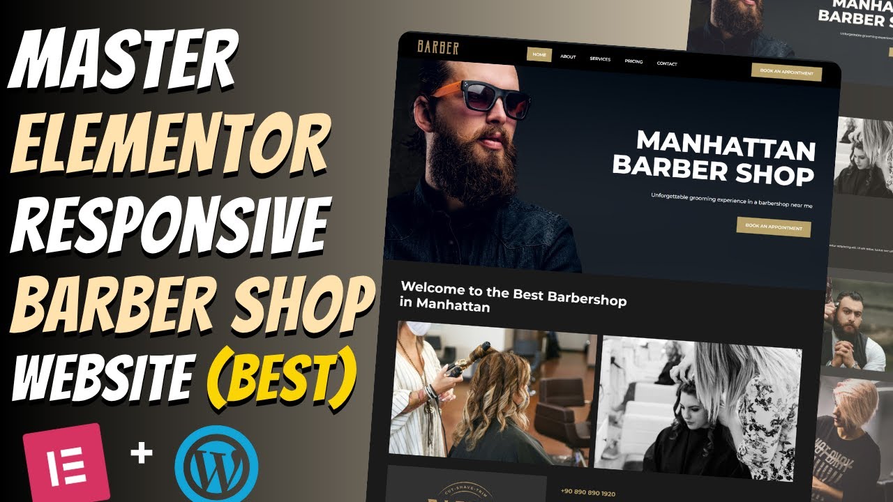 😍Master ELEMENTOR: Build a Responsive BARBER SHOP WEBSITE from Scratch ...