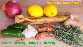 Fire Cider Tonic | Natural Remedy Recipe | Cold, Flu  Remedy | Immune System Booster | All-Natural