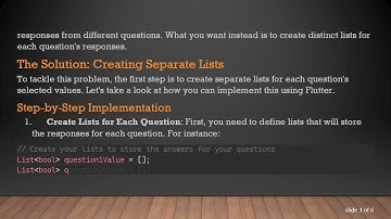 Create Separate Lists for Multiple Choice Selections in Flutter CheckBoxListTile