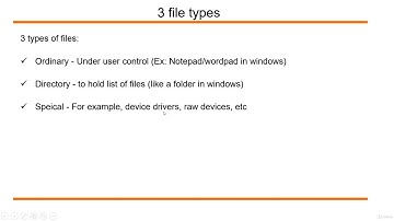 3 File Types in Unix/Linux
