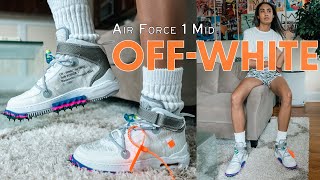 Nike Air Force 1 Mid Off-White Pine Green Sneakers