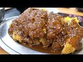 【大衆食堂】経済観念のぶっ壊れたチキンカツ定食【弁天町】 Oversized chicken cutlet. A Japanese restaurant.