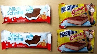 Ferrero Milchschnitte vs Nestlé Nesquik Snack Cacao