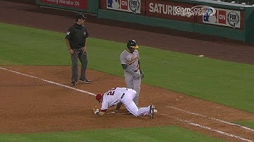 OAK@LAA: Sogard scores on throwing error in the 9th