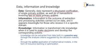 Data, Information and Knowledge - Business Intelligence - Data Mining and Business Intelligence