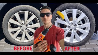 How to clean the rims with a drill brush from eBay