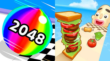 Ball Run 2048 vs Sandwich Runner All Levels Gameplay Android, iOS