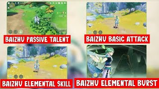 Baizhu Gameplay Basic Attack, Elemental Skill, Elemental Burst &amp; Passive Talent [Genshin Impact]