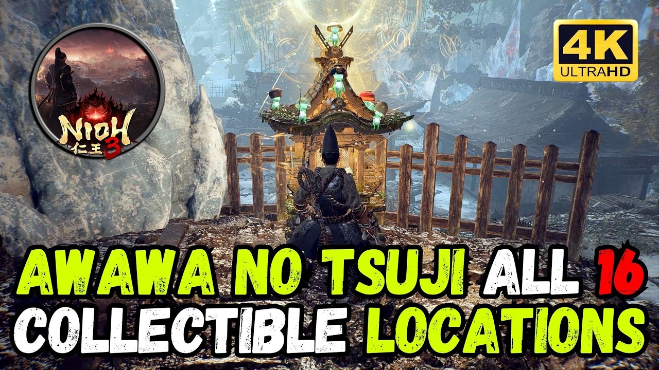 Nioh 3 | Awawa no Tsuji All 16 Collectible Locations | 4K 60FPS 🥷🏻☯️ #nioh3 #rpg #soulsgames