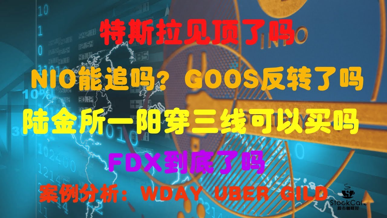 美股盘后分析特斯拉见顶了吗蔚来可以追买吗goos反转了吗陆金所一阳穿三线可以买了吗