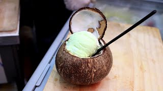 코코넛을 갈아서 만드는 코코넛 눈꽃빙수 / Coconut shaved ice, Coconut Bingsoo / korean street food