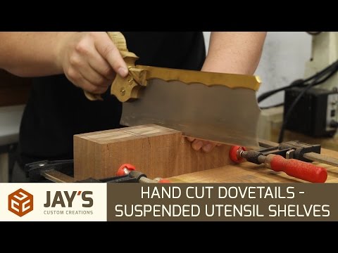 Hand Cut Dovetails - Suspended Utensil Shelves