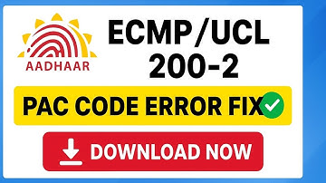 Aadhaar ECMP/UCL 200-2 | PAC Code Error Fix ✅ | Aadhaar Software Download & Live Process