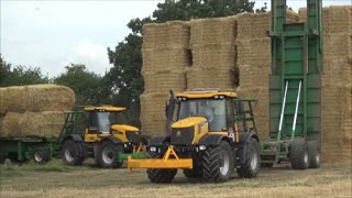 Two JCB Fastracs Chasing Bales, Heath Super Chaser Extra