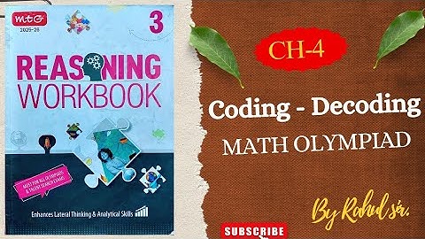 Class-3 Ch-4 Coding - Decoding (Reasoning) || Math Olympiad ||