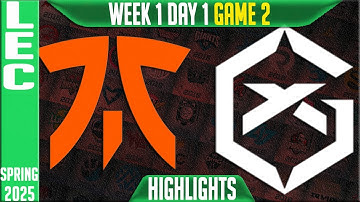 FNC vs GX Highlights Game 2 | LEC Spring Split W1D1 2025 | Fnatic vs GiantX G2