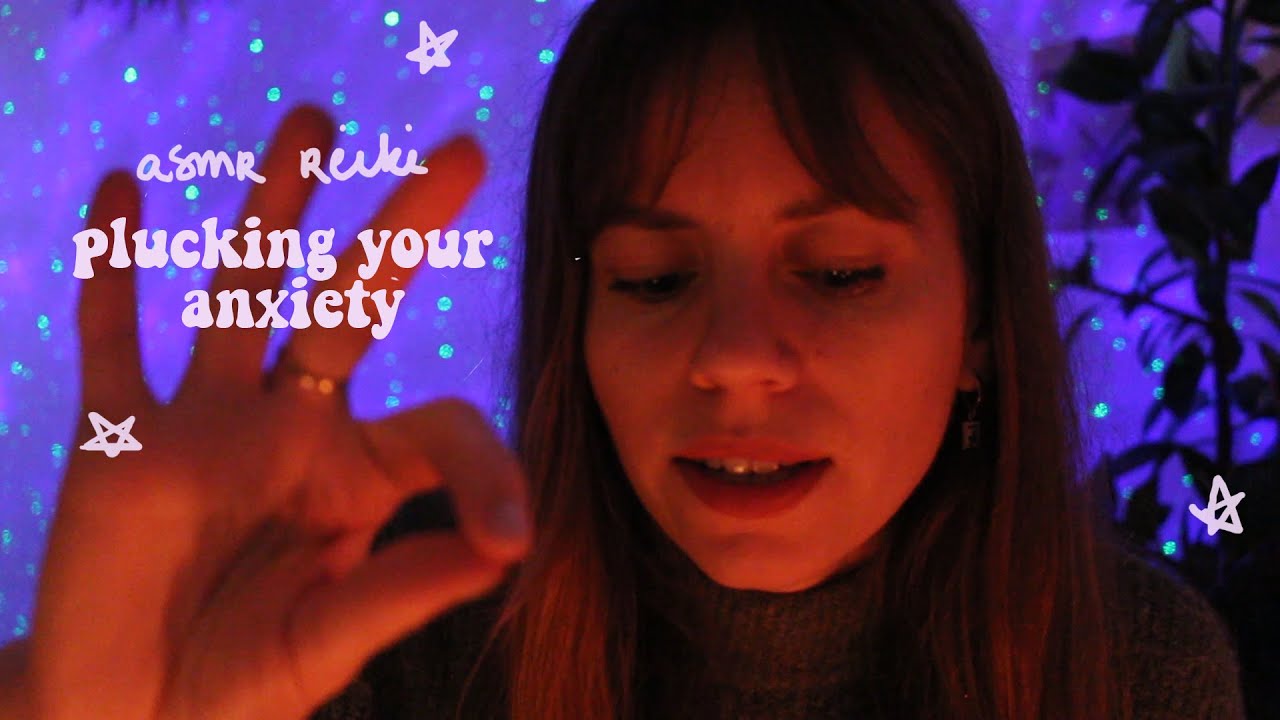 ASMR REIKI let me soothe your anxiety | plucking, hand movements, whispered  🌙 emotional balance