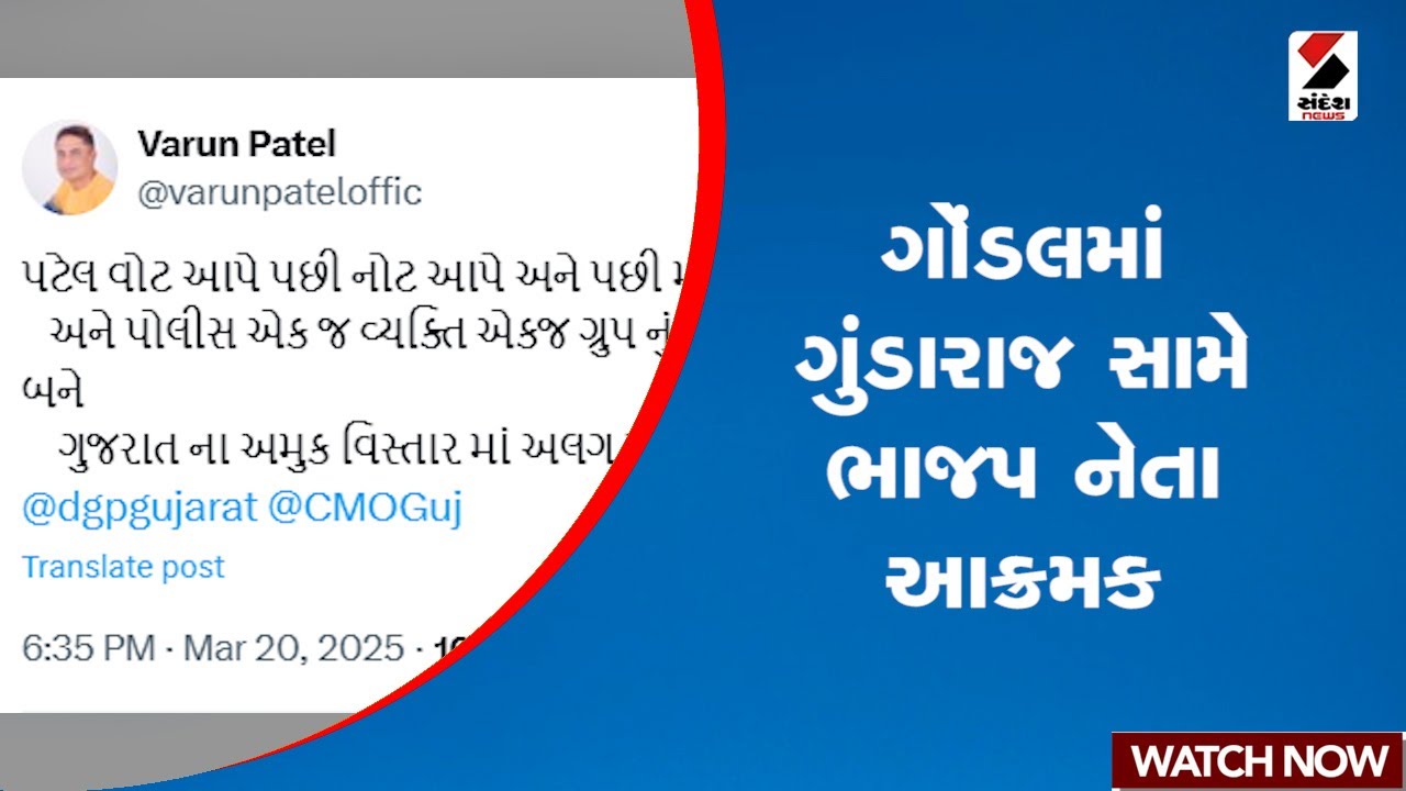 Gondal | ગોંડલમાં ગુંડારાજ સામે ભાજપ નેતા આક્રમક | Patidar Samaj | BJP | Gujarat