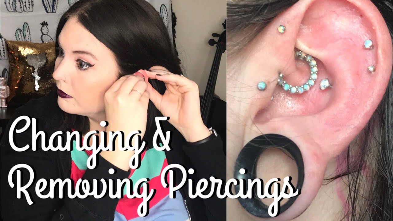 Removing My First Helix Piercing (7+ years old, done w/ a piercing gun ...