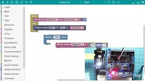 Sensores KEYESTUDIO: Programación gráfica con ArduBlock. Proyecto 2  Control de luz PWM