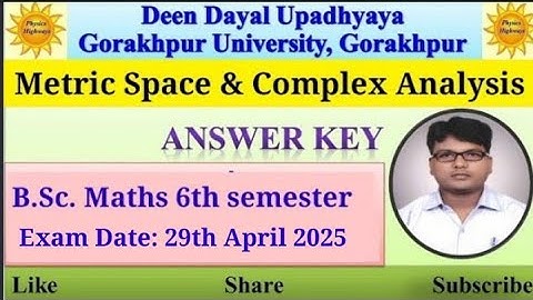 Answer key-2025| MAT304| Metric Space & Complex Analysis| BA| BSc| Maths 6th sem| #answerkey #ddu