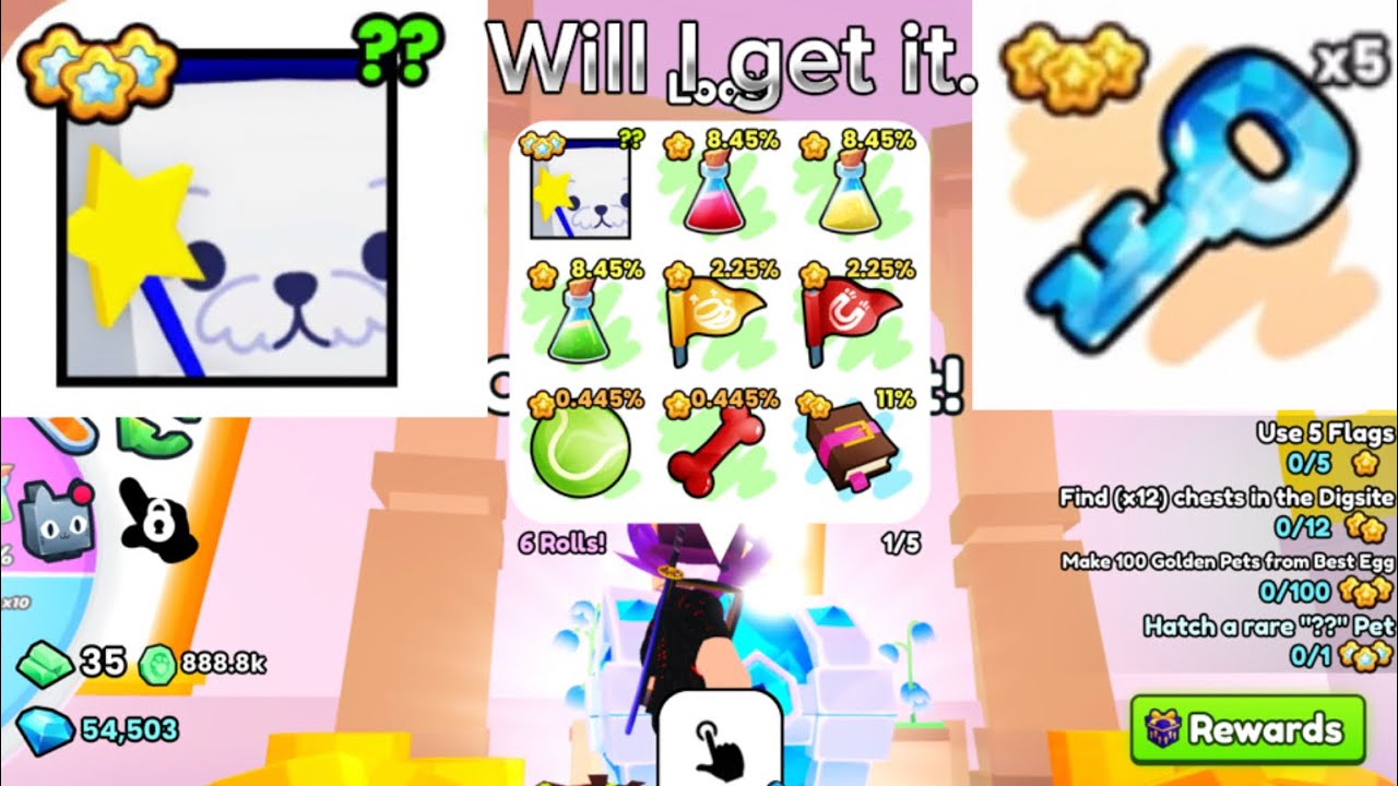Opening 5 crystal chest in pet simulator, 99