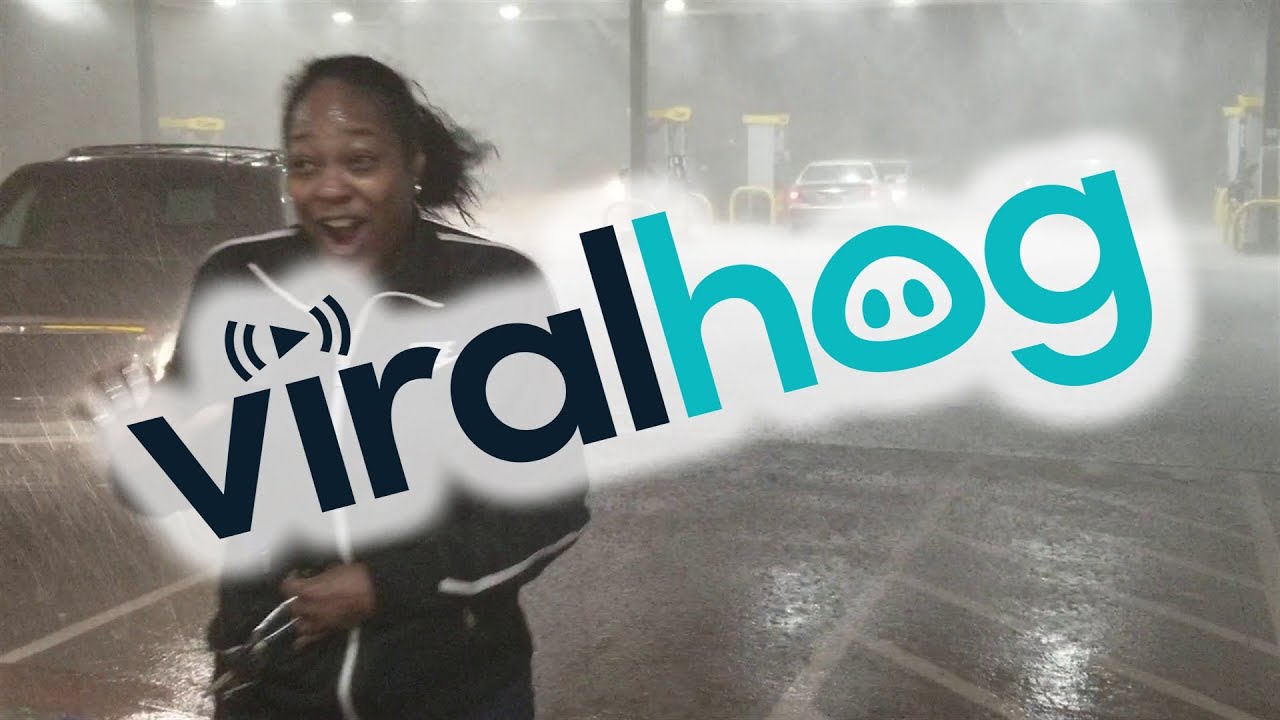 Heavy Rains and Hail Pummel Texas Truck Stop || ViralHog - YouTube