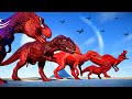 Big Dinosaurs Fighting Red Color Pack Jurassic World Evolution New Tyrannosaurus Rex Indominus Rex