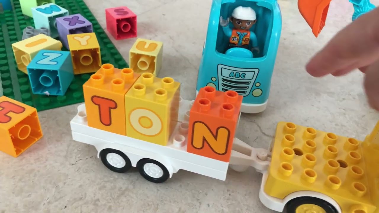 Lego Duplo car world | Excavator Action | Lego Duplo ABC