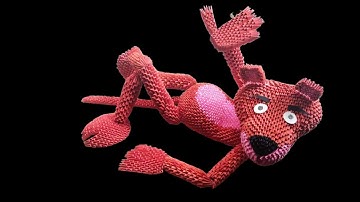 3D Origami Pink Panther Tutorial Part2 Head#papercraft #diy #origami #3dorigami #pinkpanther