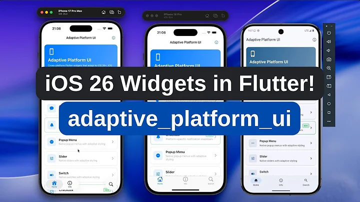 iOS 26 Liquid Glass Design in Flutter! 🚀 New adaptive_platform_ui Package