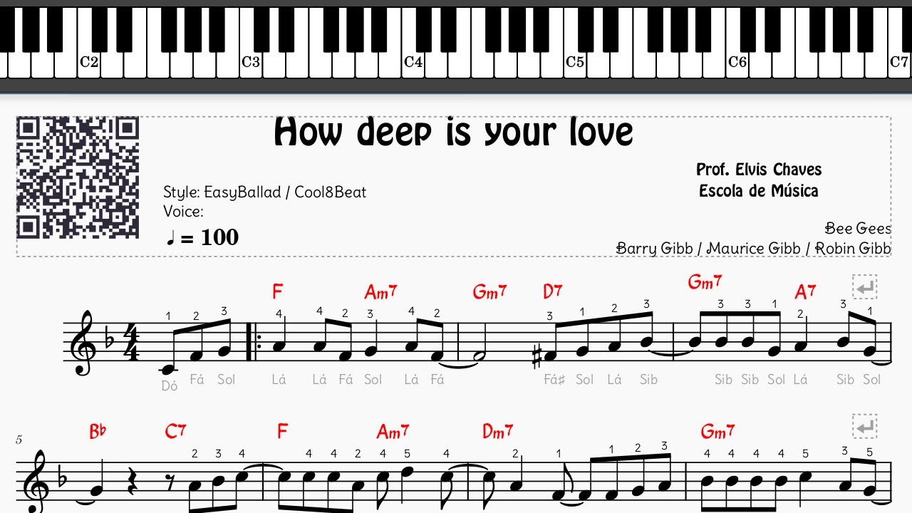 🎼 How deep is your love - 2585 - Bee Gees - Tutorial Partitura