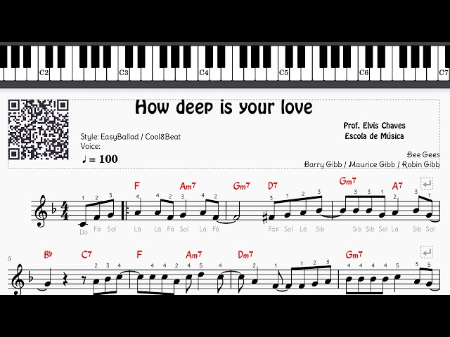 Super Partituras - How Deep is Your Love (Bee Gees), com cifra