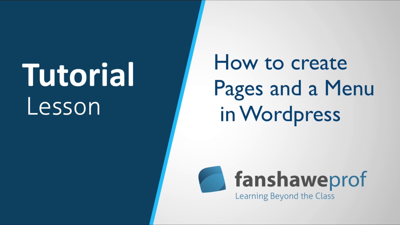 Managing Pages And Menus | How to add and edit a WordPress menu – TYAVBA