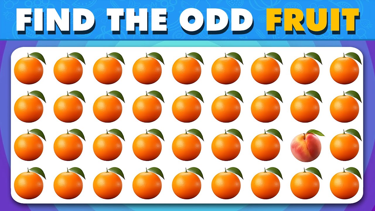 Can You Spot the ODD One Out 🍓🍏🥑 in These Easy Medium and Hard Levels ...