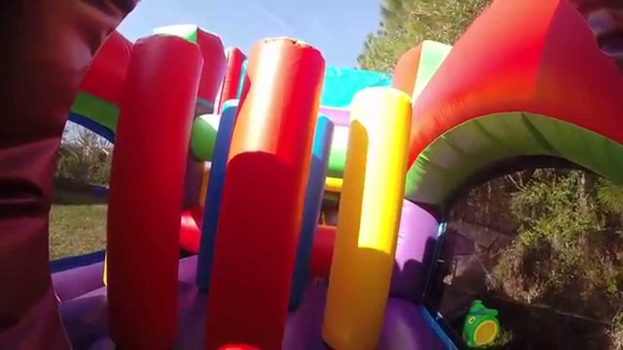 bouncer rentals steinbach Large Obstacle Course with Bounce House Rental in Jacksonville FL Coastal Moonwalks