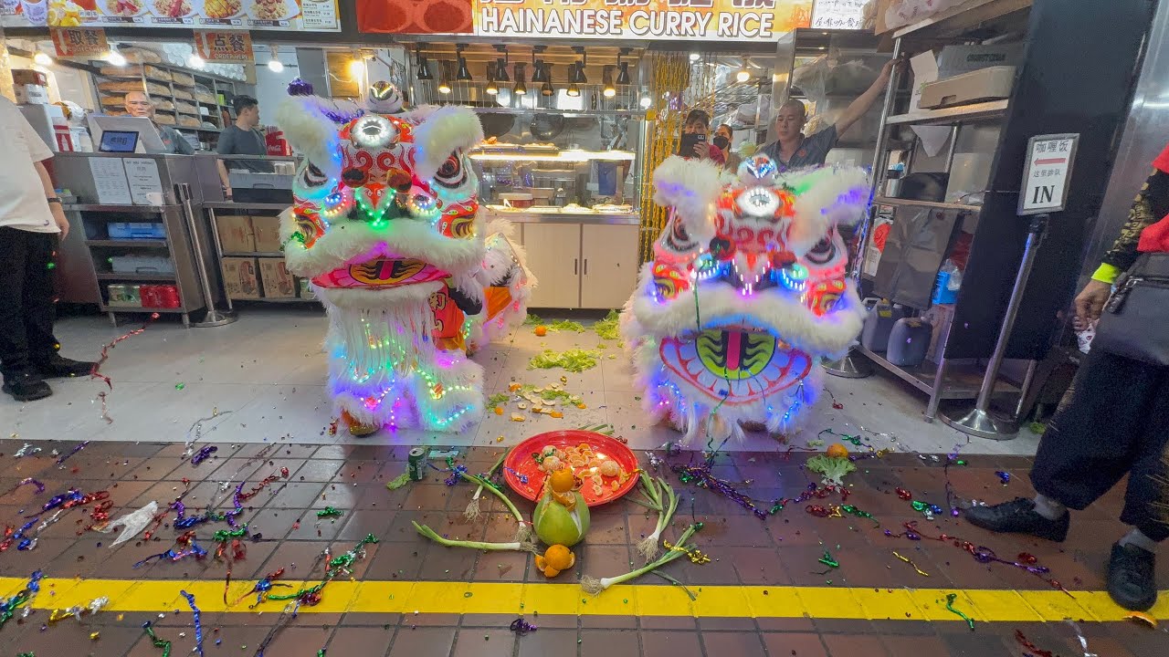 新加坡南仙龙狮体育会Nam Sieng LED Lion Dance Cai Qing Performance at Seng Huat Coffee House 26 Feb 2026